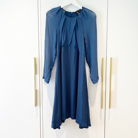 BNWT Club Monaco Rokinsa Fit & Flare Silk Dress - Picture 3 of 15